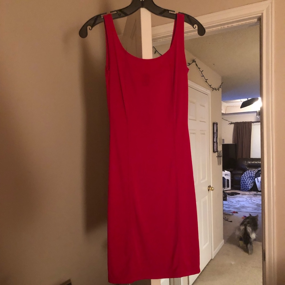 Red tight dress